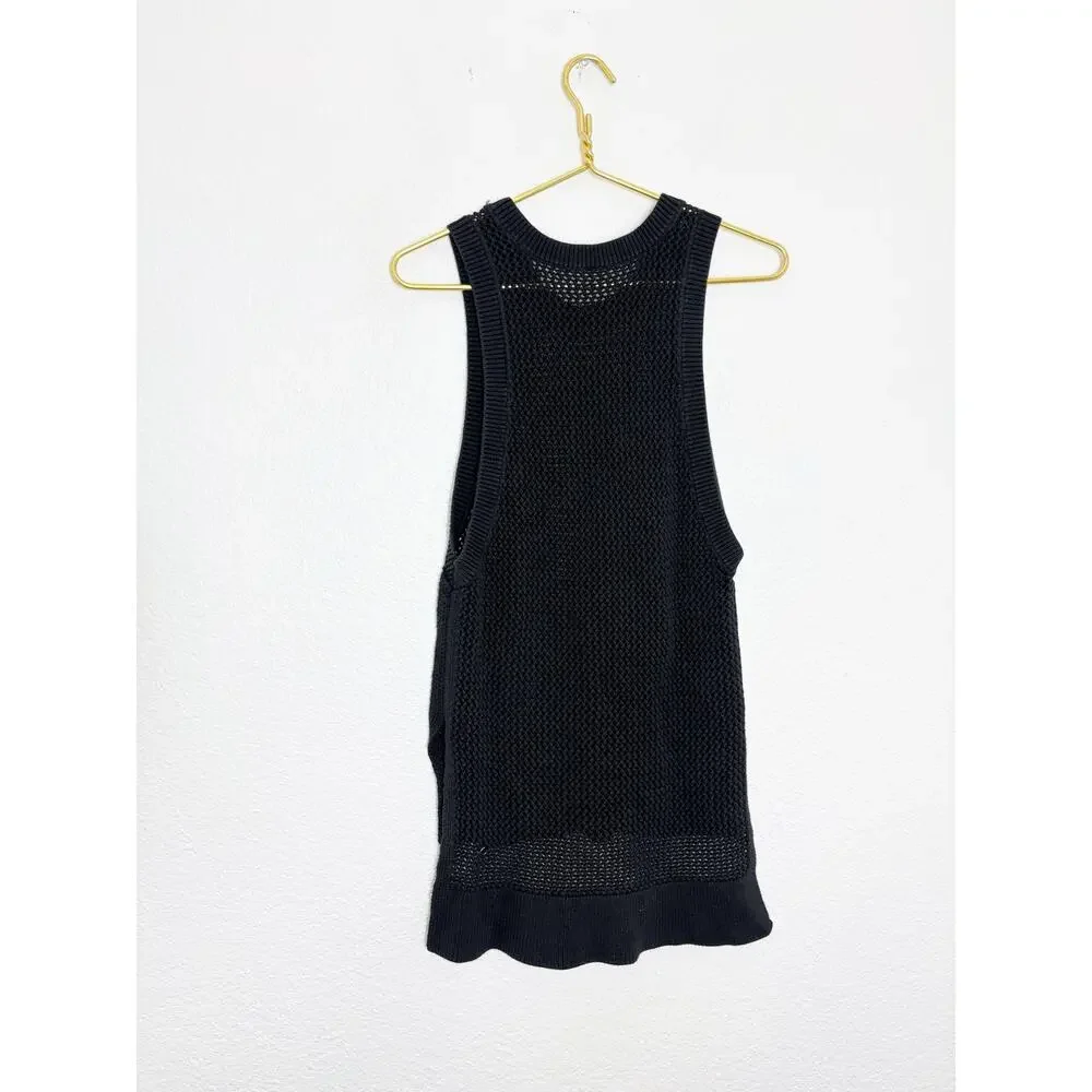 Lululemon Simply The Vest Black Open Knit Oversized Pullover
